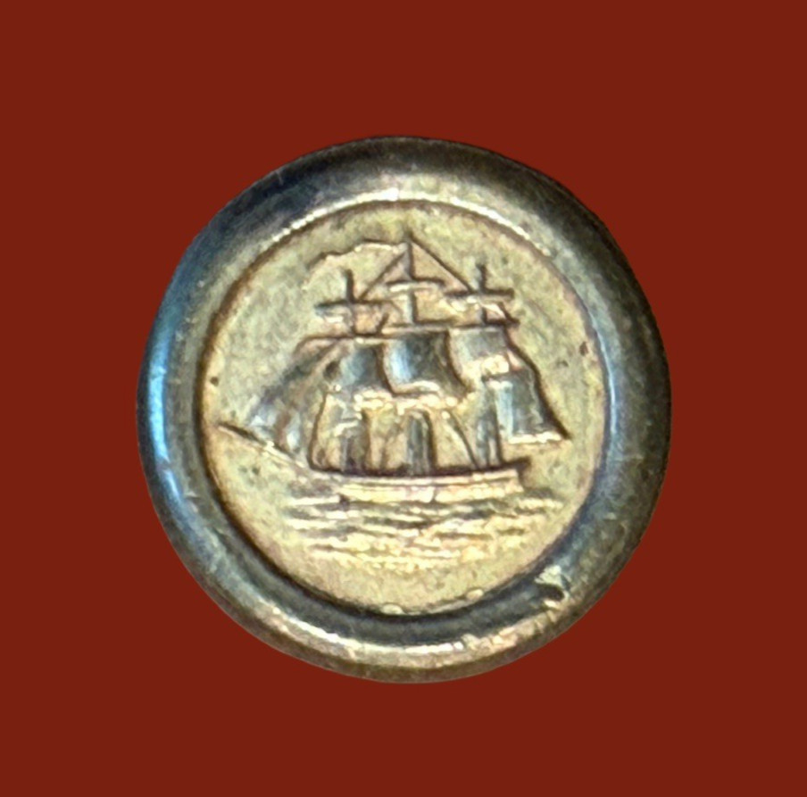 JACKSONIAN  Ship   Antique BUTTON 1830’s  7/16"