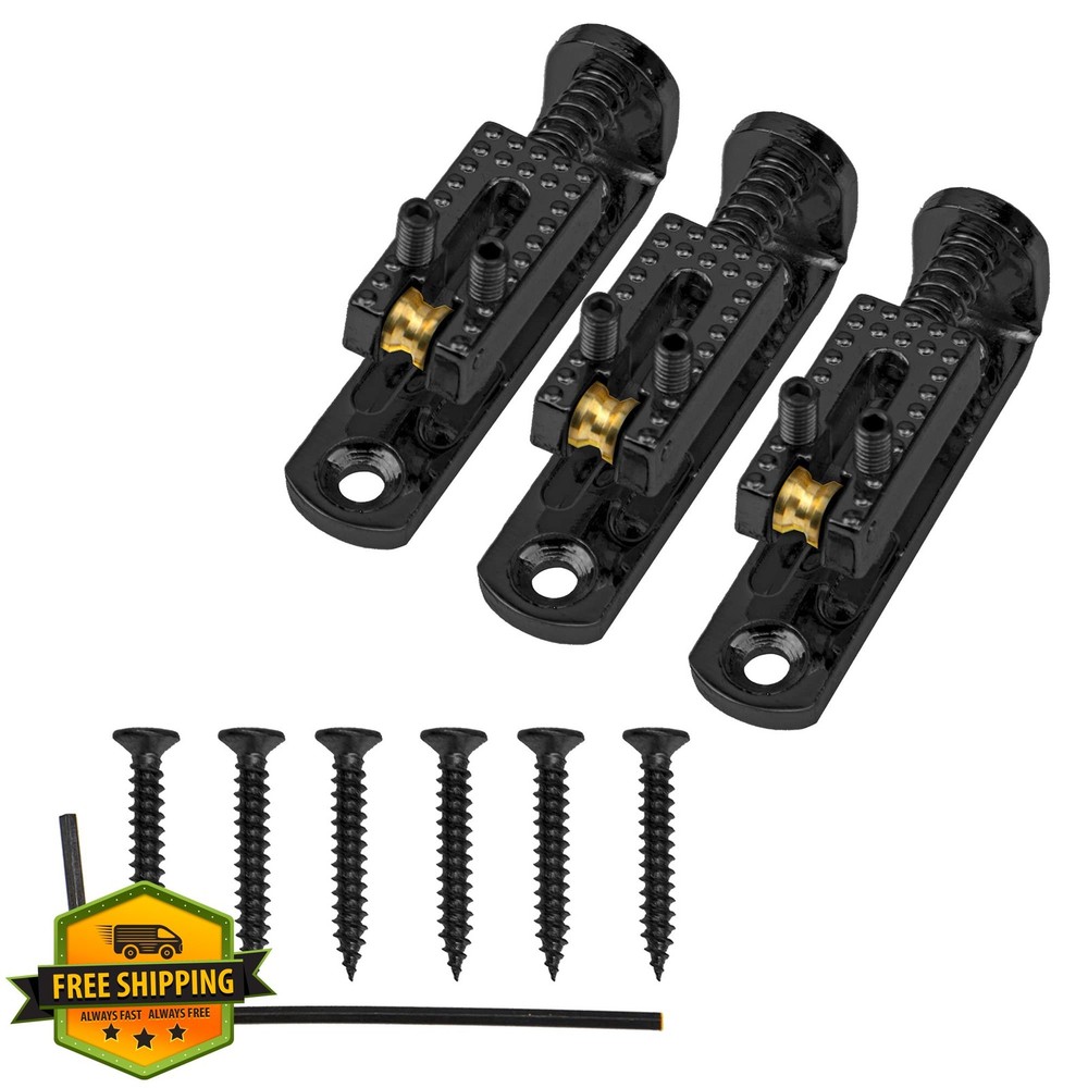 Yootones Guitar Bridge Single Roller Saddle 3 Pcs Black