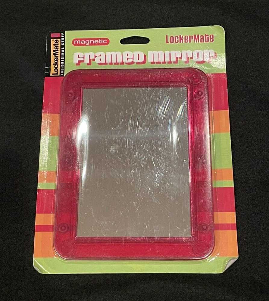 LockerMate Magnetic Framed Mirror - Pink Frame - New in Package