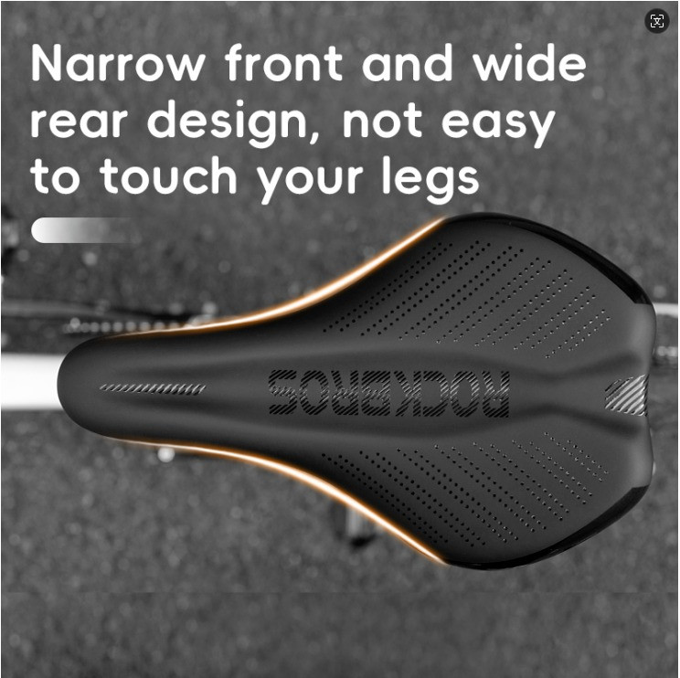 ROCKBROS Bike Seat Cushion Memory Foam Carbon Steel Saddle with Reflective Dots