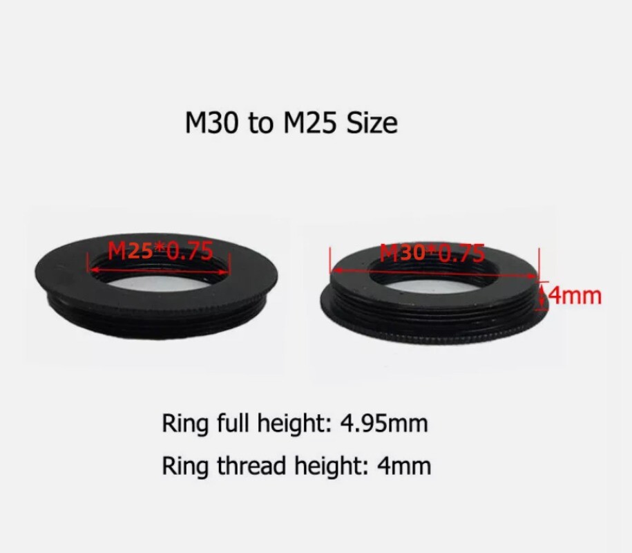 2PC M25 to M30 Microscope Objective Lens Adapter Ring for Nikon Leica Microscope