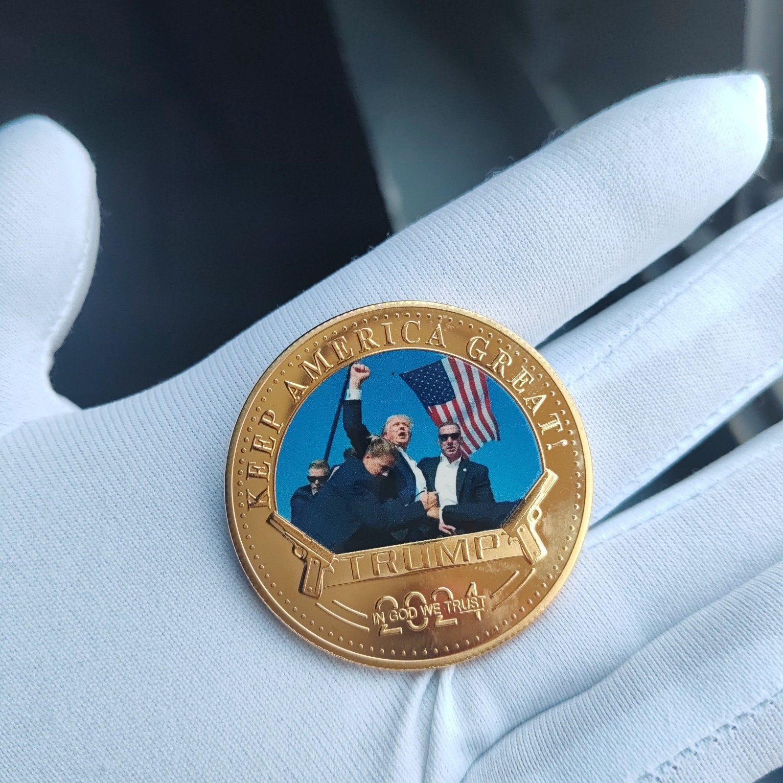 4 PCS 2024 President Trump Commemorative Coin Take America Back Metal Coin