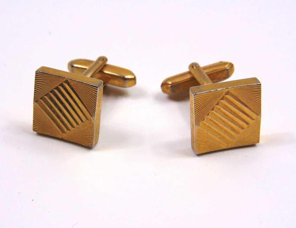 Vintage Square Gold tone cufflinks