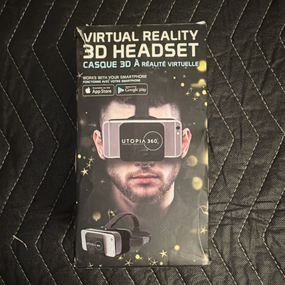 ReTrak Utopia 360 Virtual Reality 3D Smartphone VR Headset Black Plastic