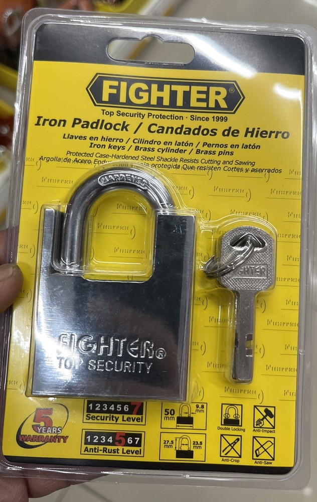 High Security Padlock Hardened Steel, Multi-Lock, strong, 2 keys