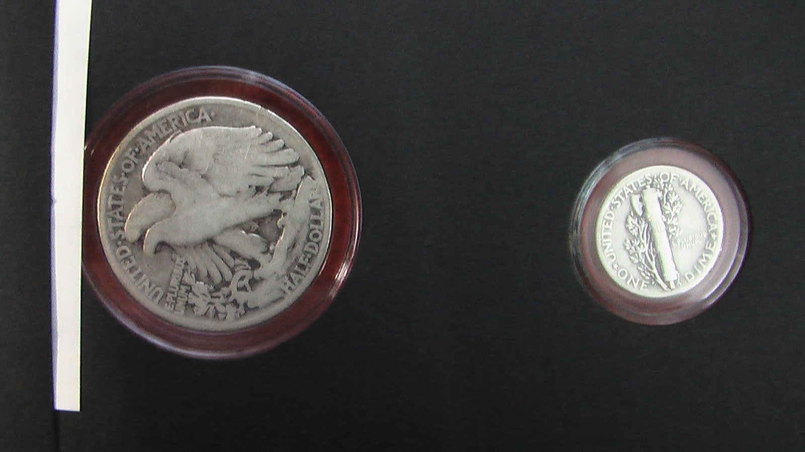 $3 Face 90% Silver; 65Walking Liberty Half Dollars 5 Mercury Dimes encased