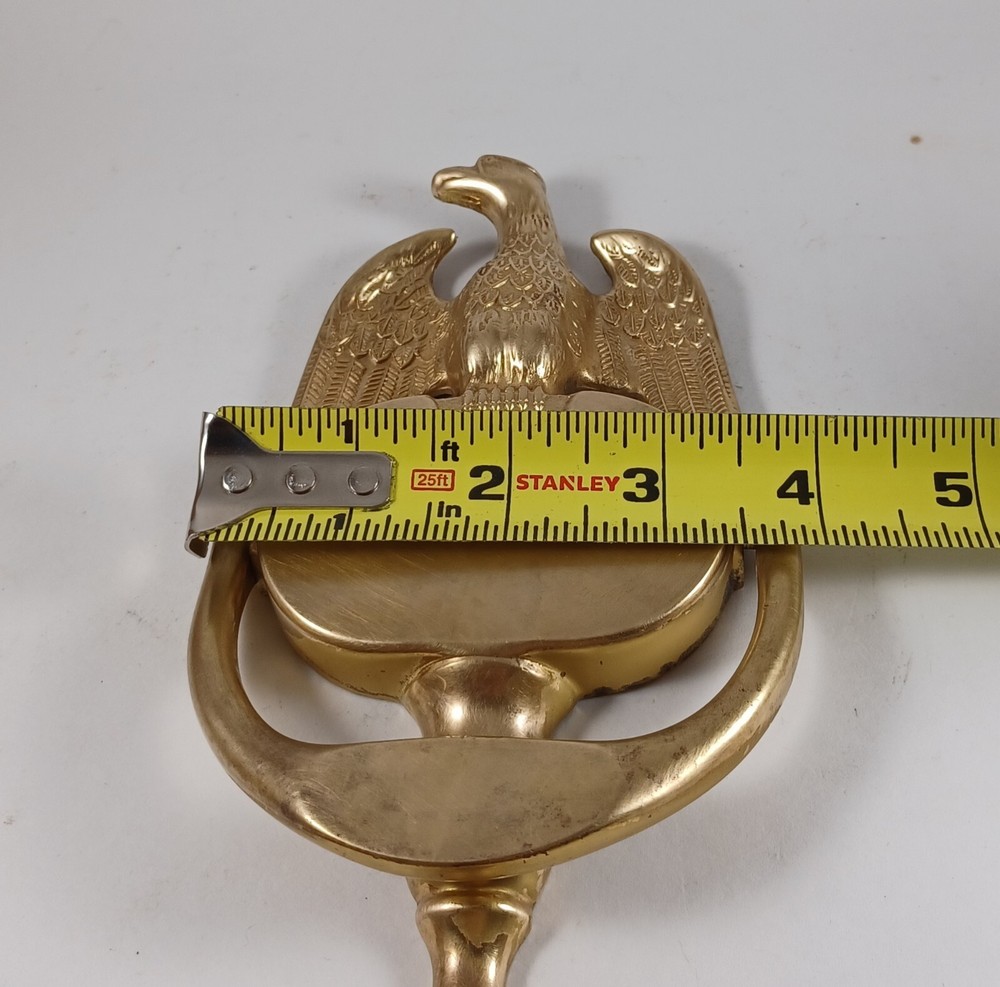 Vintage Solid Brass Eagle Door Knocker, 8" X 4" U.S.A