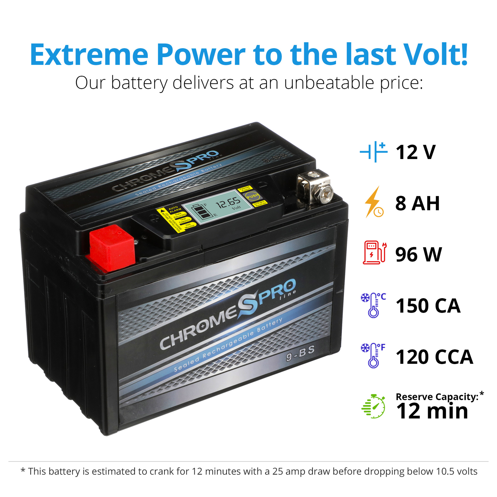 YTX9-BS High Performance - Maintenance Free - Sealed iGel Motorcycle Battery