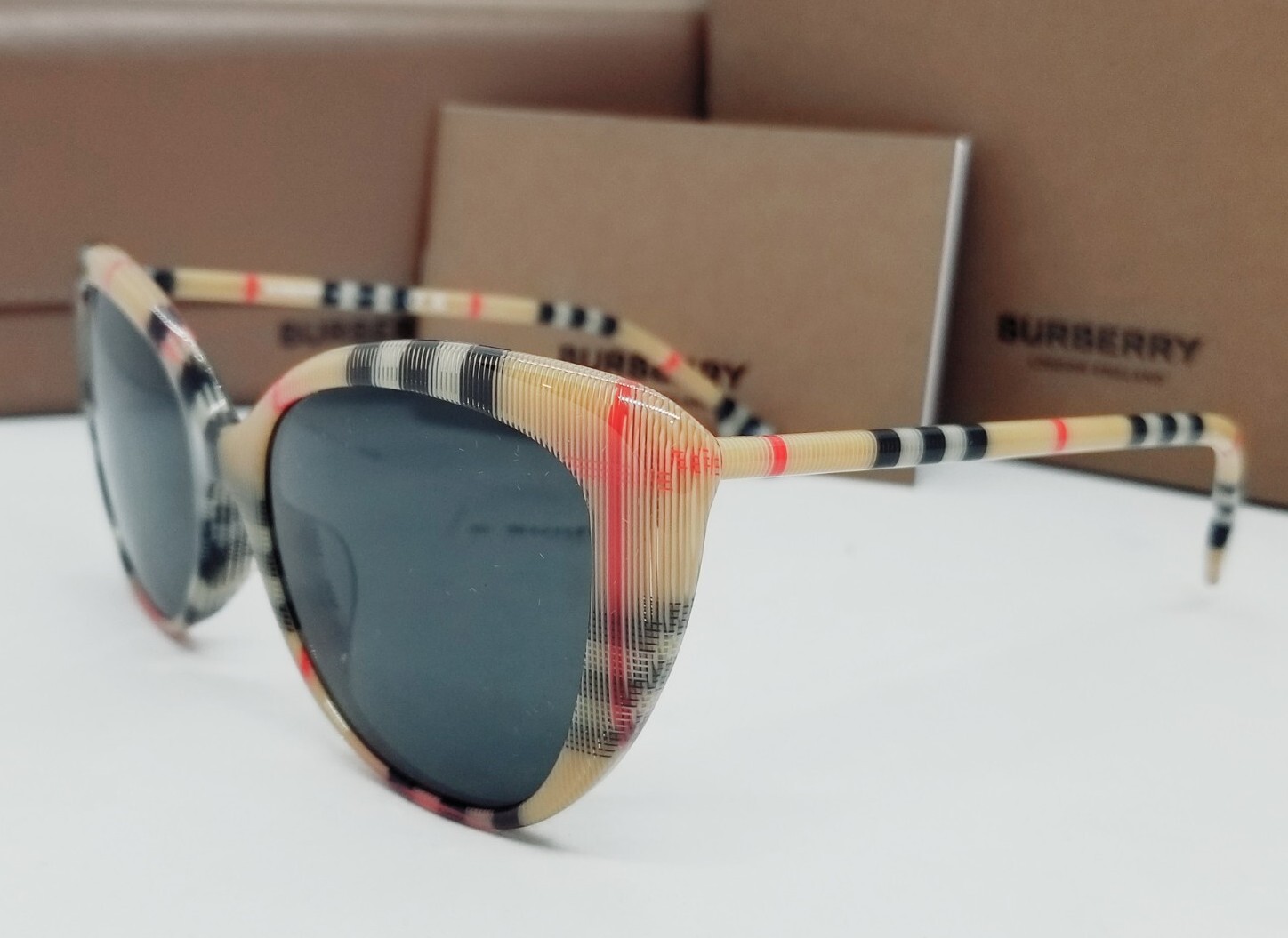 BURBERRY vintage check/dark grey BE4407F 408787 54 sunglasses NEW IN BOX!