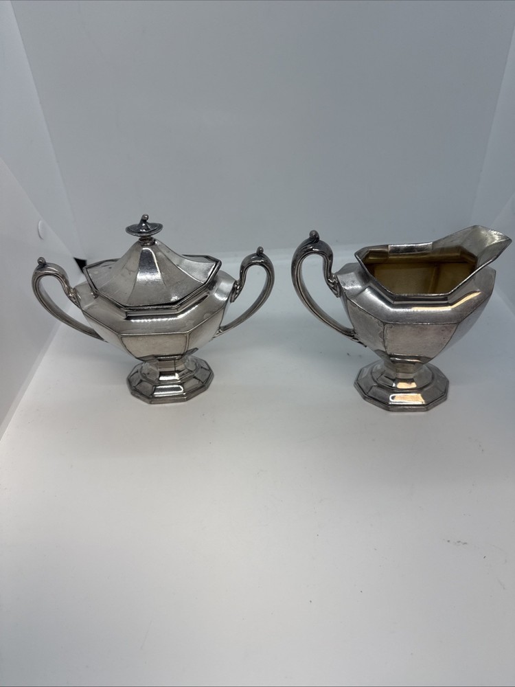 Reed and Barton SilverPlate Creamer and Sugar Bowl #75