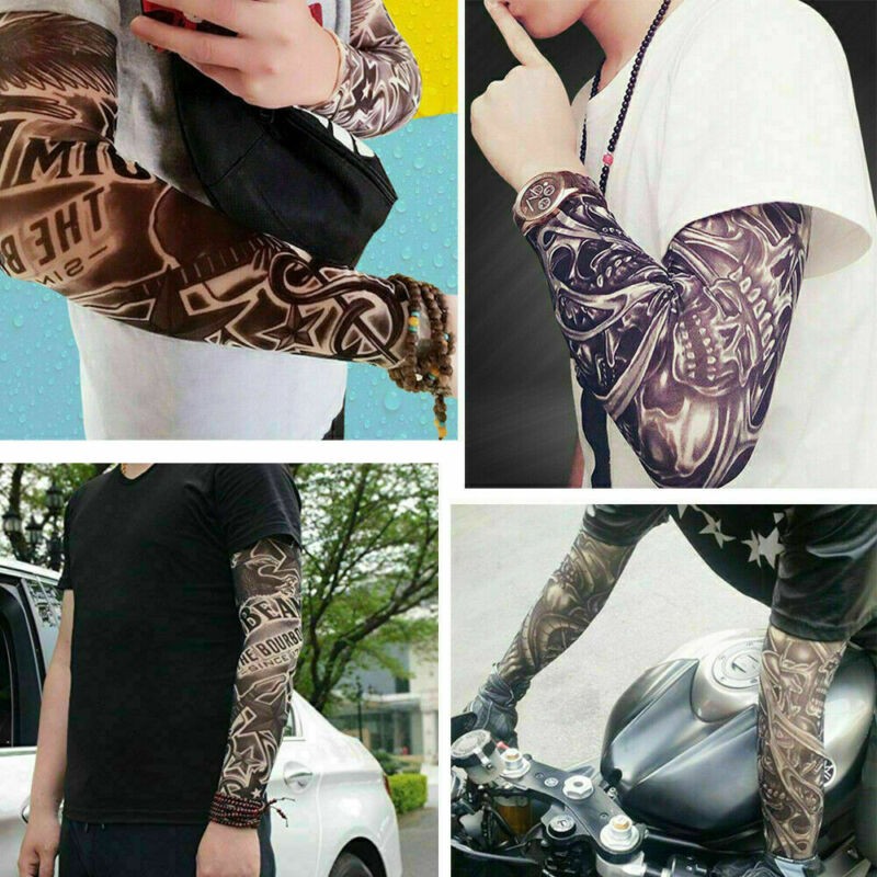 6PCS Tattoo Cooling Arm Sleeves Cover Basketball Golf Sport UV Sun Protection