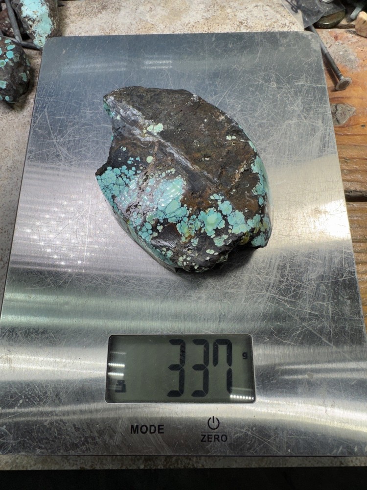 Hubei turquoise rough , solid spiderwebs nuggets in multi colored