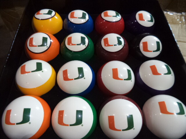 Miami Hurricanes Billiard Ball Set