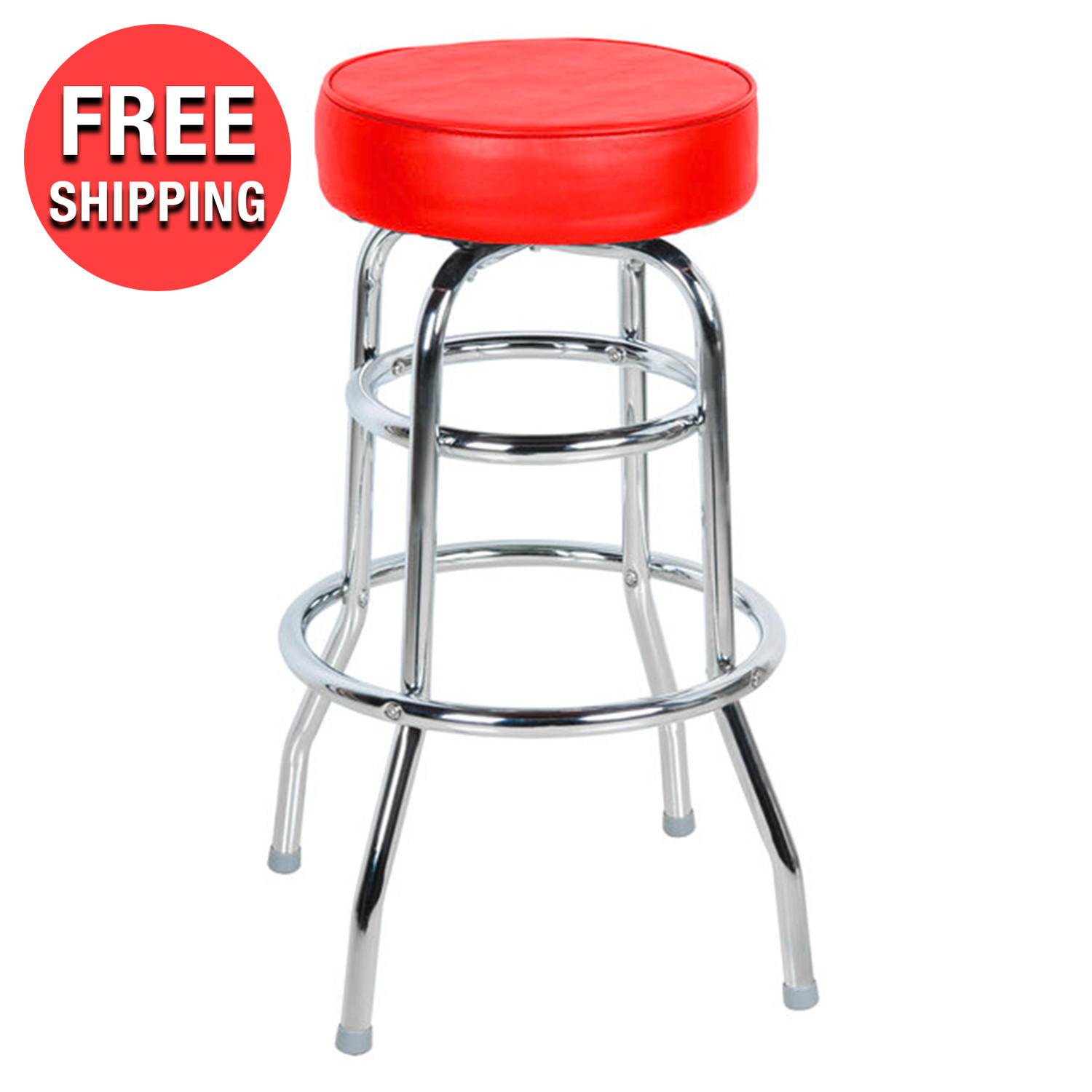 Commercial Vinyl Swivel Bar Stool Counter Height Indoor Seating Resto Bar Pub