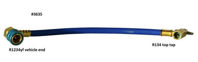 Dye Charge for R1234yf,UVdye, Enviro-Safe 3 cans & Brass charging hose