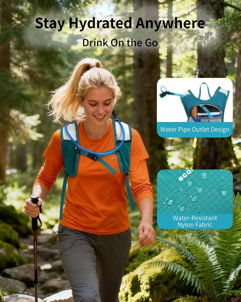 ECOHUB Hydration Backpack with 2L Water Bladder, Lightweight Running Hydration P