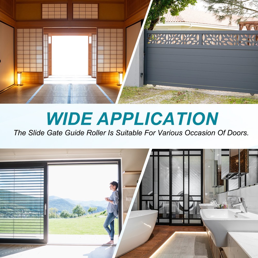 1Set Slide Gate Guide Roller 3.9" Adjustable Nylon Rollers, White