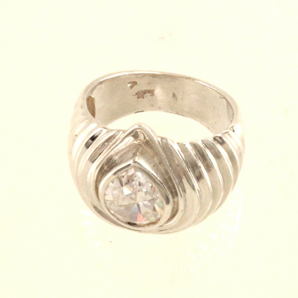 Solid Sterling Silver .925 Handmade Cubic Zirconia Solitaire Ring TPJ