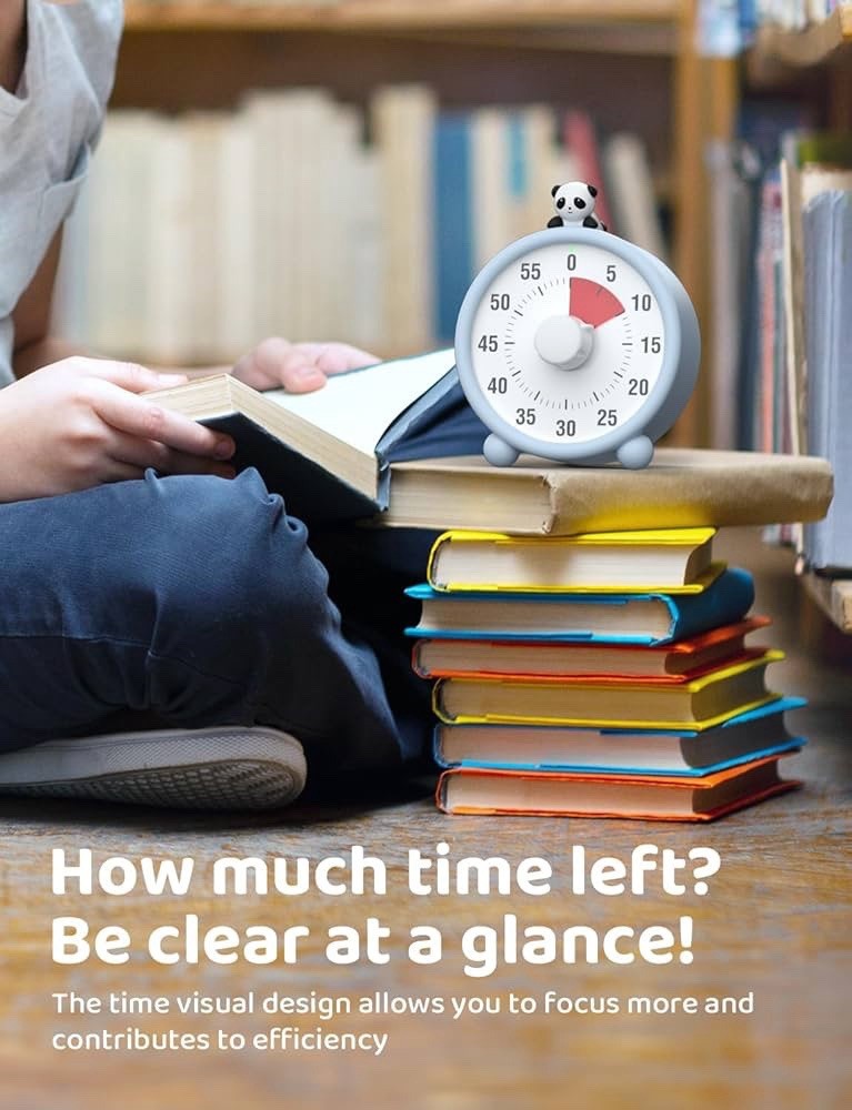 Visual Timer 60 Minute Countdown Silent Rechargeable Time Management Clock