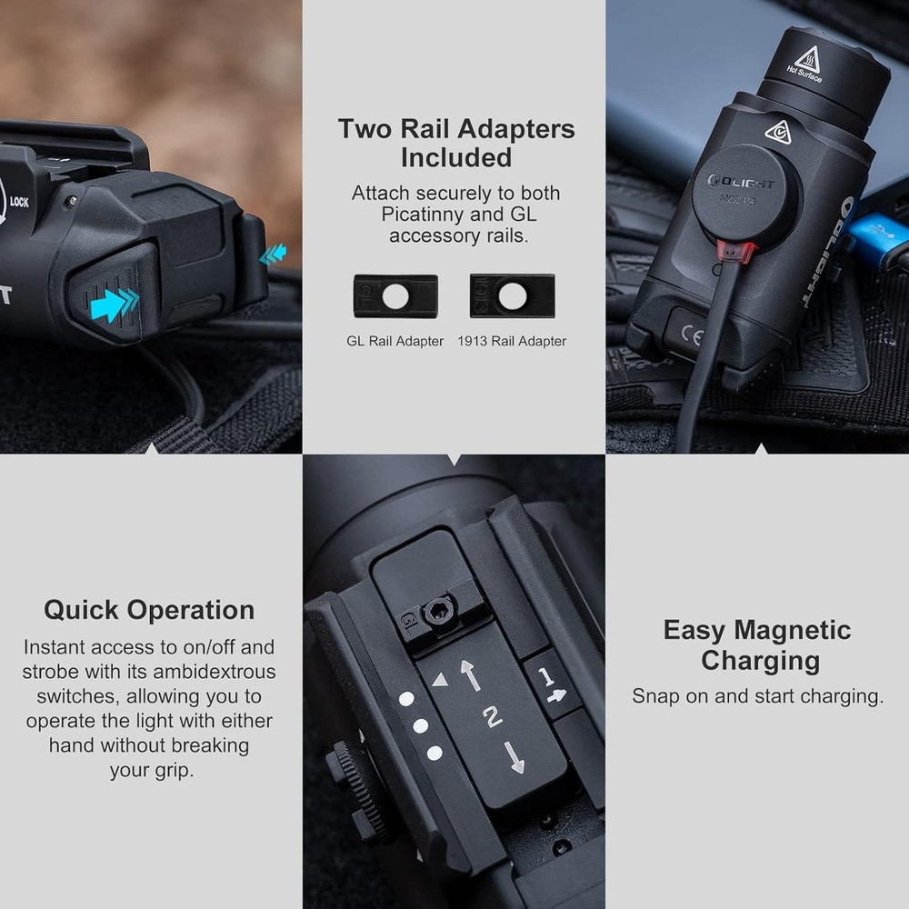 Bundle Olight PL-3R Valkyrie 1500Lm Rail Light & Magnetic Remote Pressure Switch