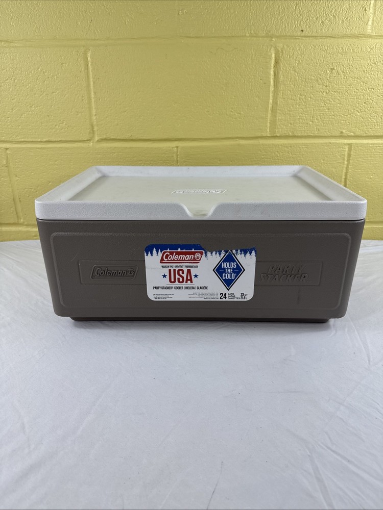 Coleman Party Stacker 24 Can Cooler Stackable Ice Chest Model 6225 Gray USA