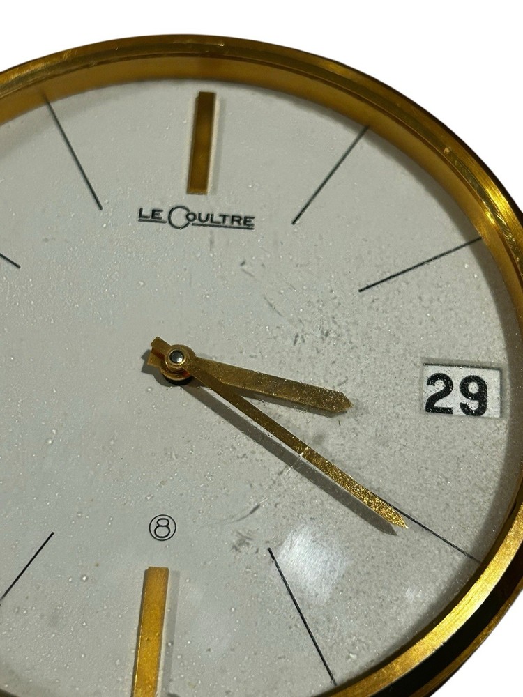 Rare Fully Functional / Tested Jaeger LeCoultre Brass Vintage Desk Clock Ref 425