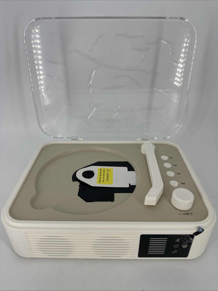 Retro CD Player Turn Table Style Bluetooth Player With Remote New In Open Box