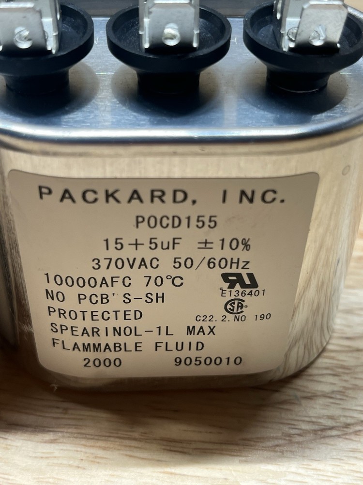 Packard PRCD155 Oval Run Capacitor 370V