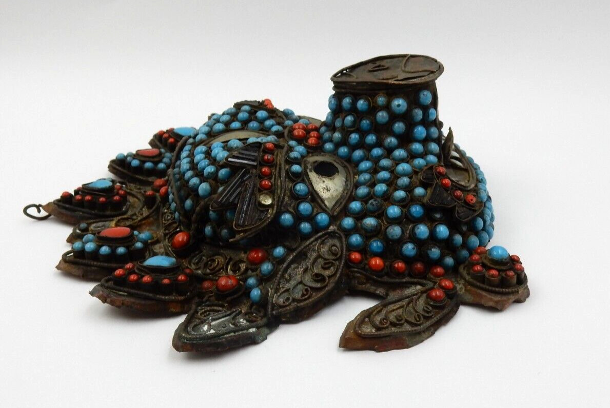 ANTIQUE HANDMADE MAHAKALA PIG FACE MASK ~ TIBETAN NEPALESE HINDU BUDDHIST MASK