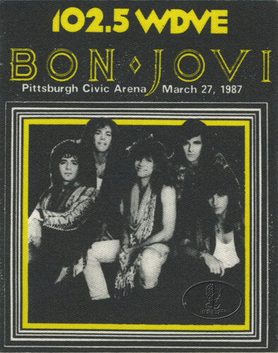 BON JOVI 1987 RADIO PROMO BACKSTAGE PASS Pittsburgh