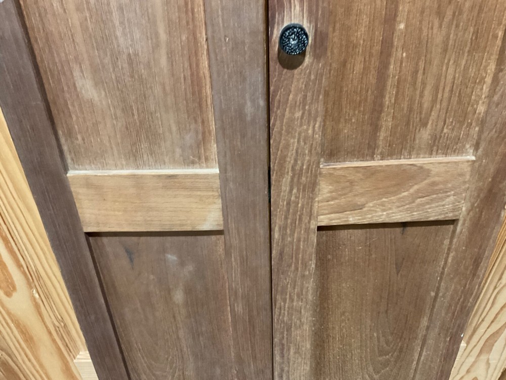 Bi-Fold 7/8” solid Teak sailboat Head Door 65” x 17 5/8” White panel inside