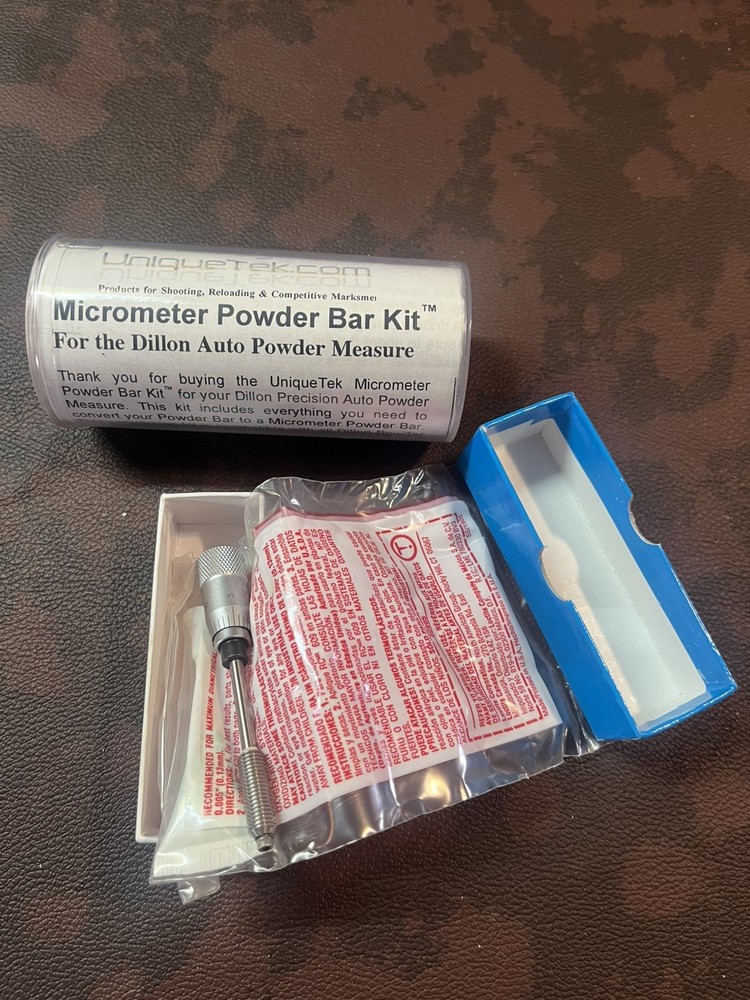 Unique Tek Micrometer Powder Bar Kit for Dillon Powder Bars - NOS