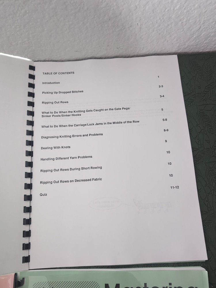 Mastering Your Machine Marlene Correspondence Courses Course #1 Lessons 1-10