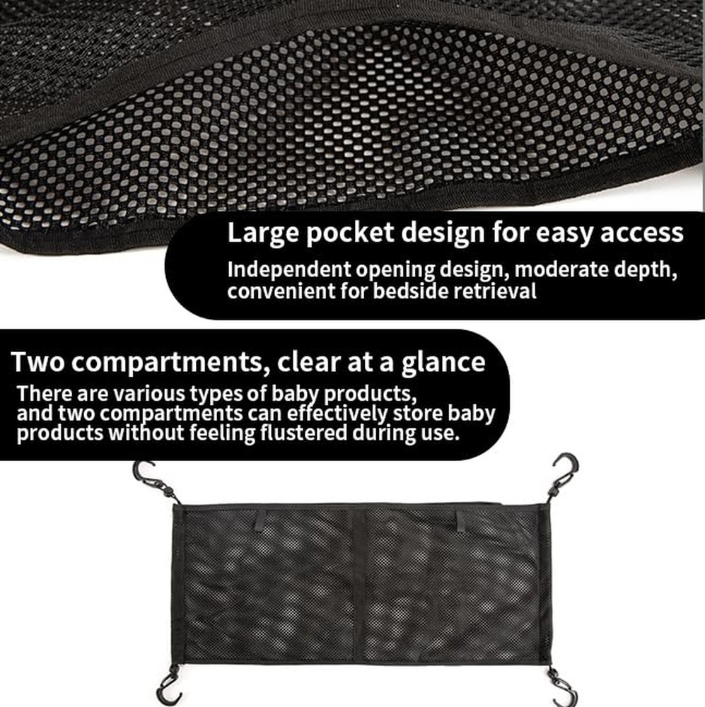 Stroller Wagon Cargo Net,Stroller Organizer,Multi Pockets Mesh Cargo Net for ...