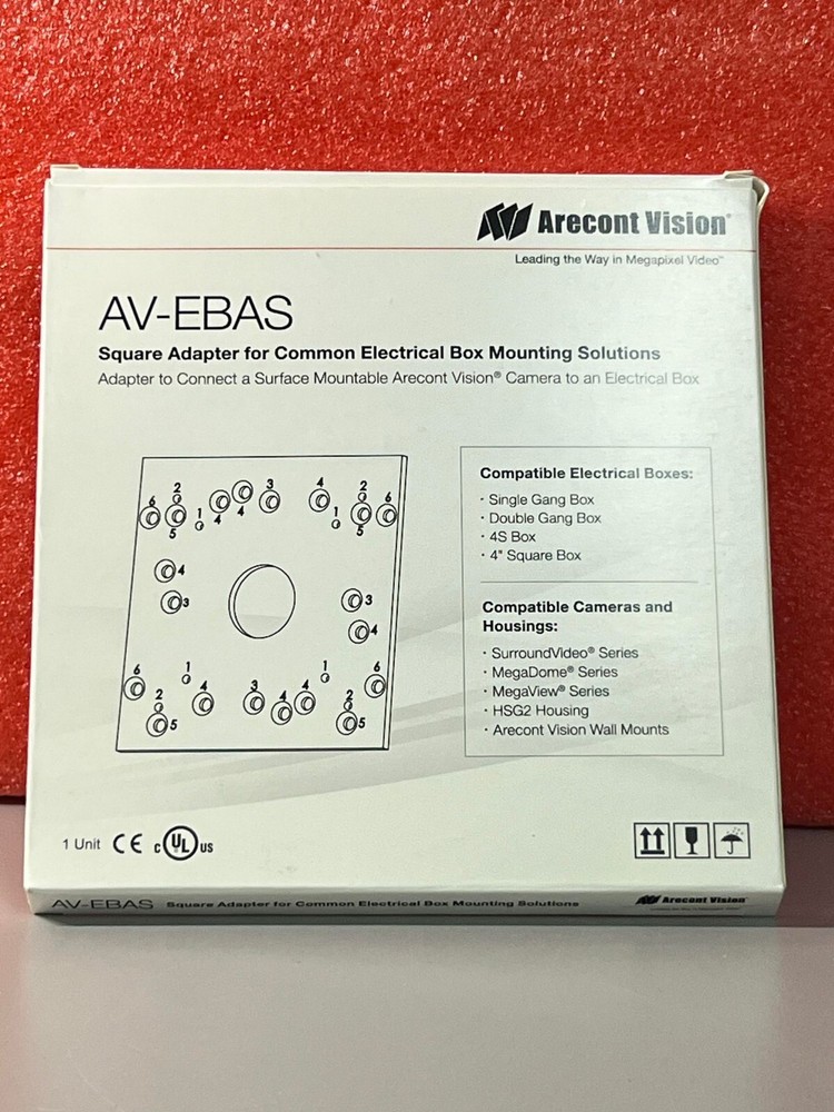 ARECONT VISION AV-EBAS SQUARE ADAPTER FOR COMMON ELECTRICAL BOX