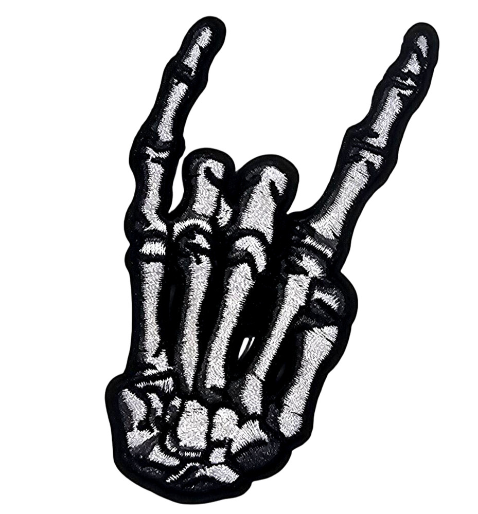 Rock On Skeleton Hand - Embroidered Patch