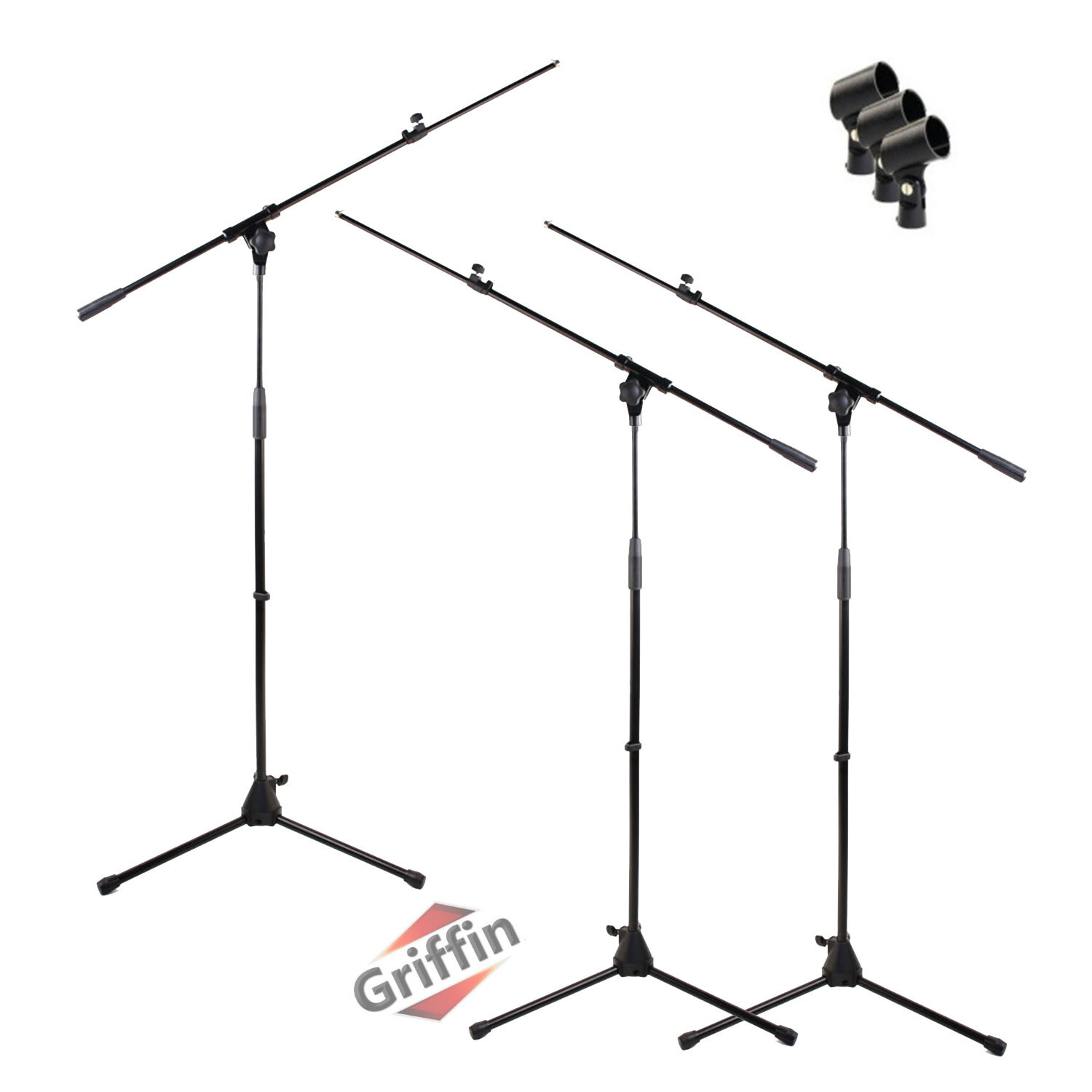 Microphone Boom Stand 3 PACK - GRIFFIN Telescoping Boom Tripod Studio Stage Mic