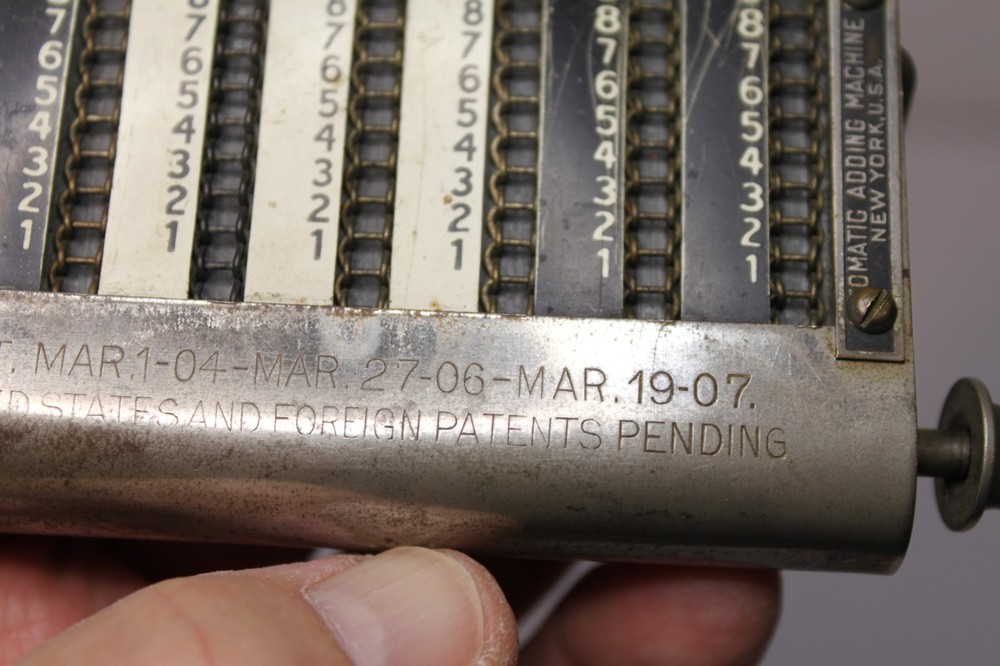 Antique Golden Gem Automatic Manual Handheld Adding Machine Calculator 1907