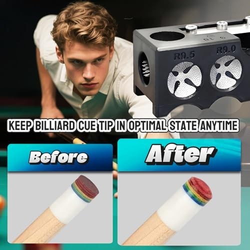 11-in-1 Pool Cue Tip Repair Kit Tool Set - Shape, Replace, Maintain Billiards