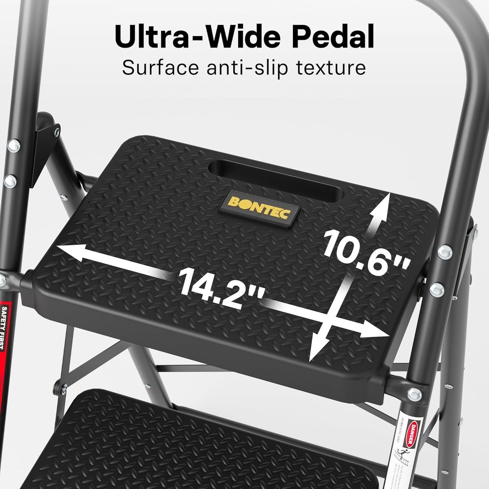 Non-Slip 3-Step Stool, 600lbs Capacity