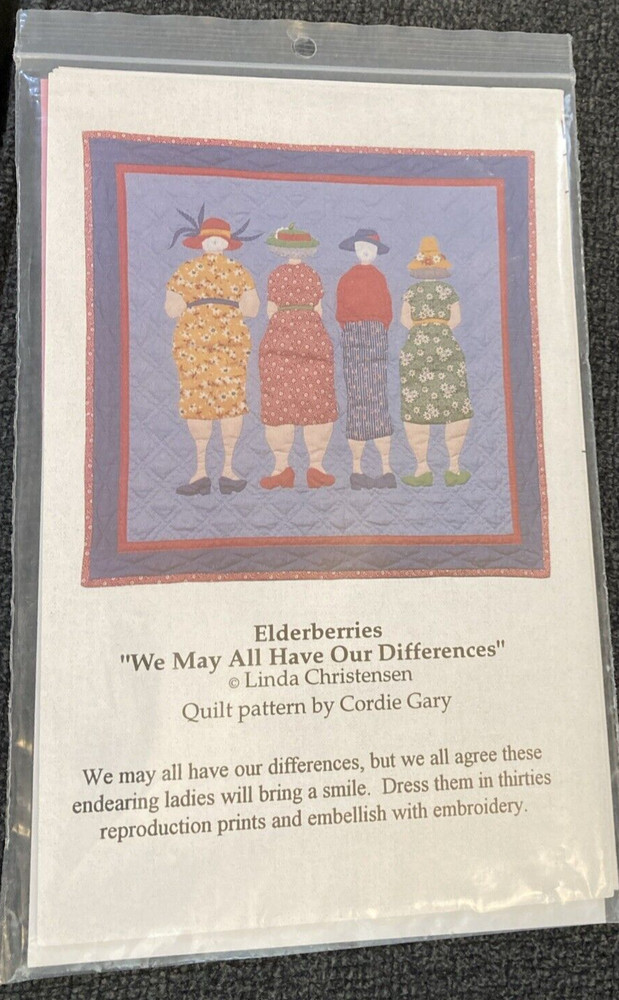 Vtg Rare Jukebox Elderberries We May All Have Our Differences Quilt '95 pattern