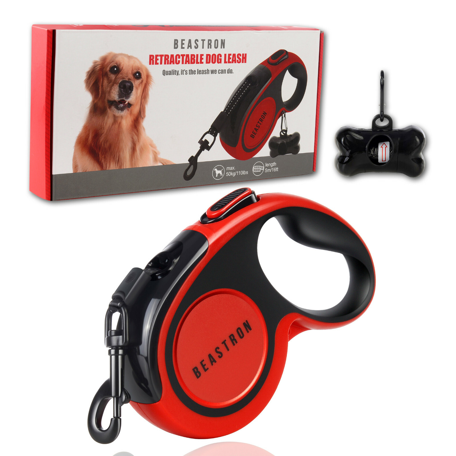 NEW Beastron Heavy Duty Retractable Dog Leash 16' Tangle-Free Best Selling