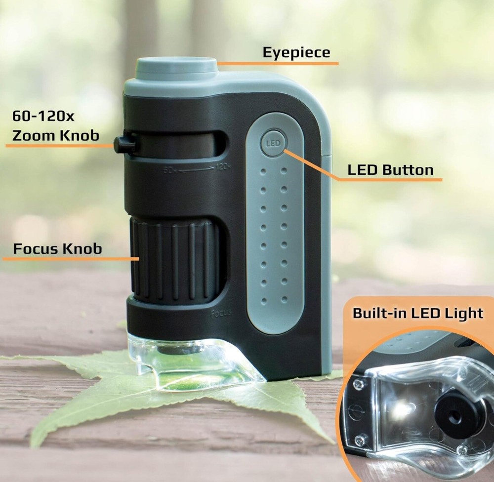 Carson MicroBrite Plus 120x LED Pocket Microscope
