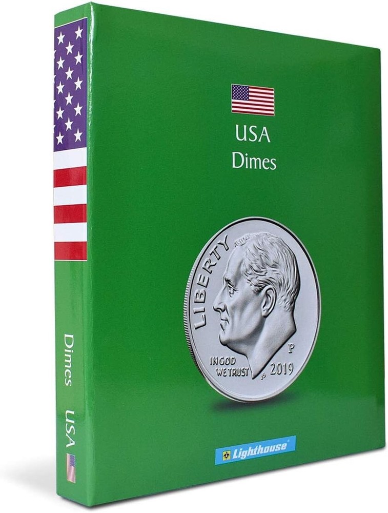 Lighthouse Kaskade Album For 96 US Dimes Coin Collections Storage Safe Display