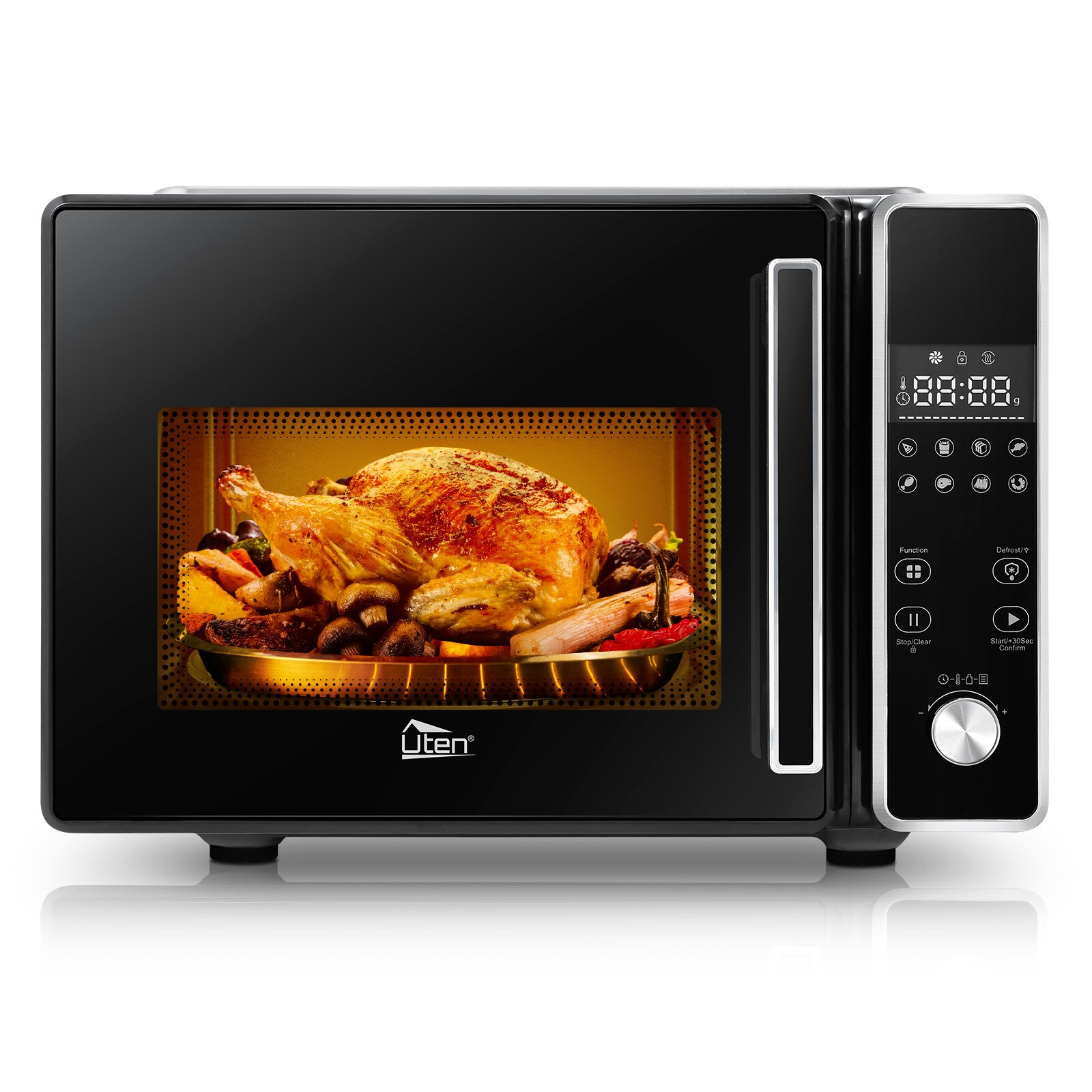Smart 24L Microwave Oven Air Fryer Combo Cooker LED Display Countertop Kitchen