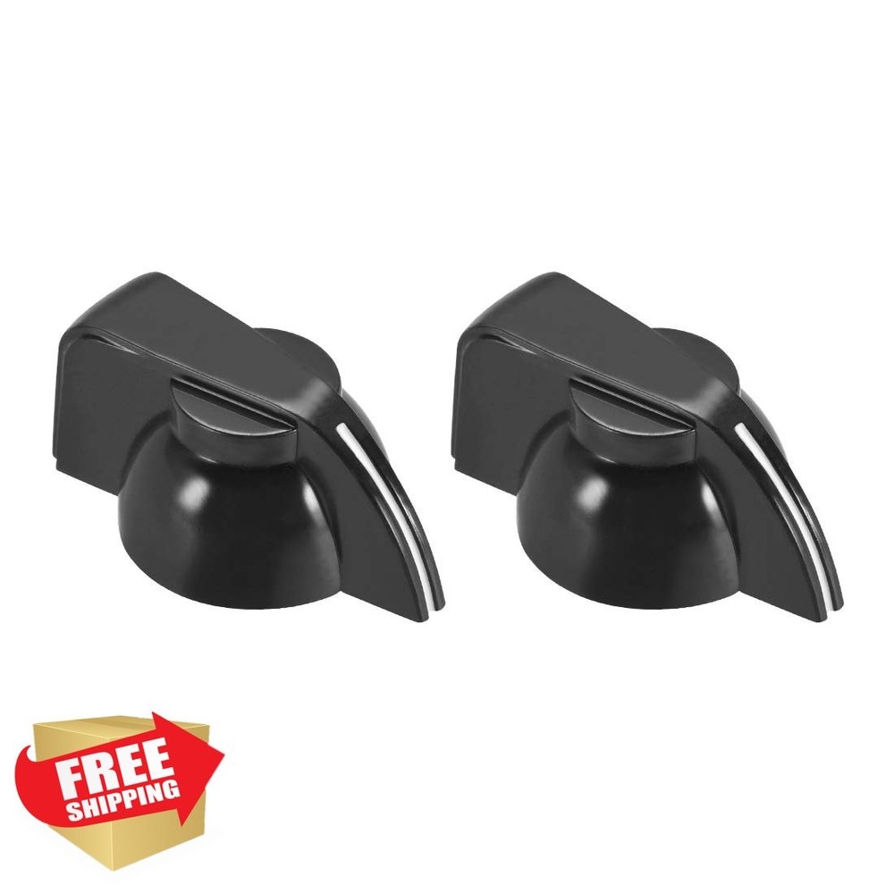 uxcell 2pk 6.4mm Potentiometer Knobs Guitar Volume Black Set Screw