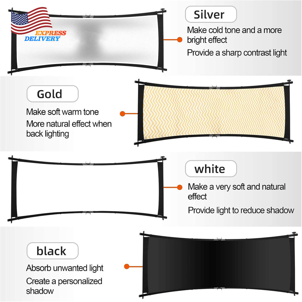 Clamshell Light Reflector Diffuser 71"X24" Arclight Curved Lighting Reflector US