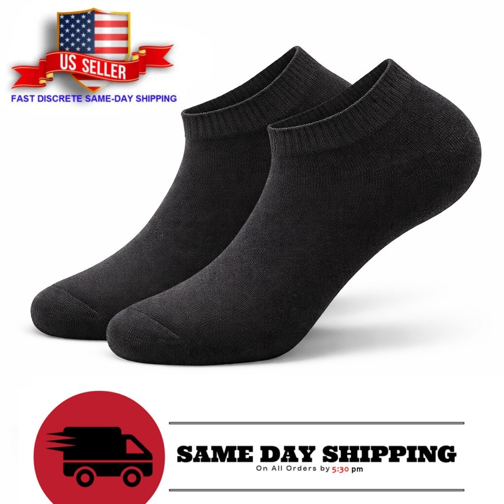 3-12 Pairs Mens Plain Solid Cotton Sports Ankle Athletic Socks Low Cut Size 8-12