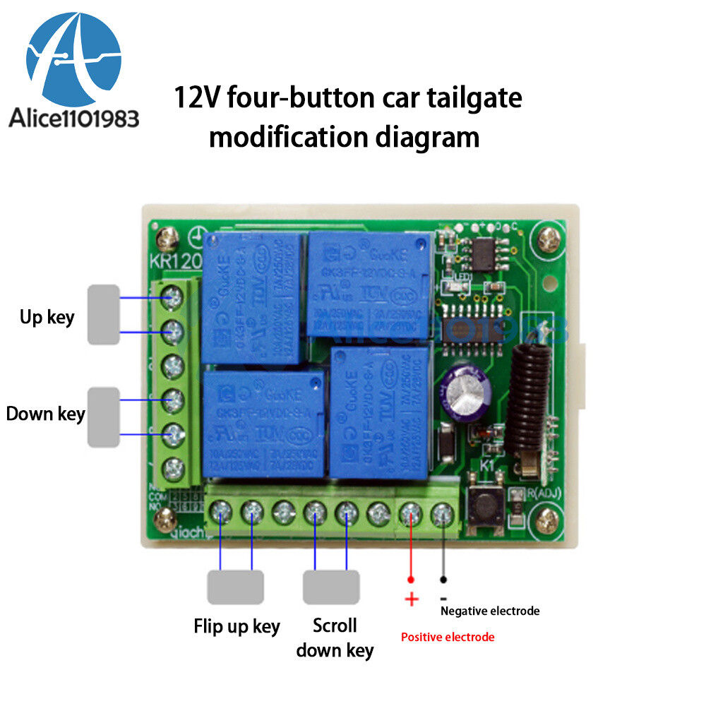 DC 12V 433MHz 315MHz Wireless RF Remote Control Relay Switch 4CH Receiver Module