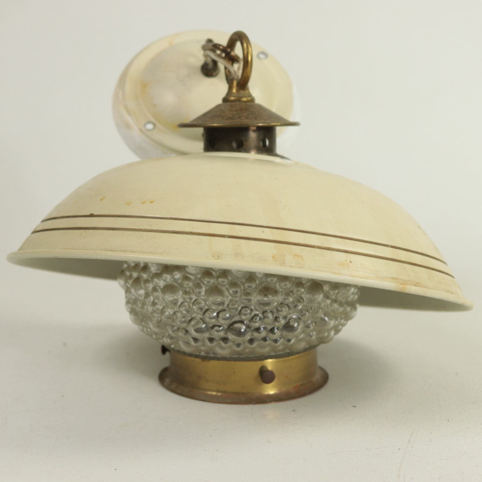 Vintage Mid Century Shaded Bracket Lantern 13" Max Height